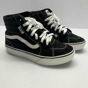 Vans Sk8 Hi Black White Youth Size 4 Skate Lace Up High Top Sneakers